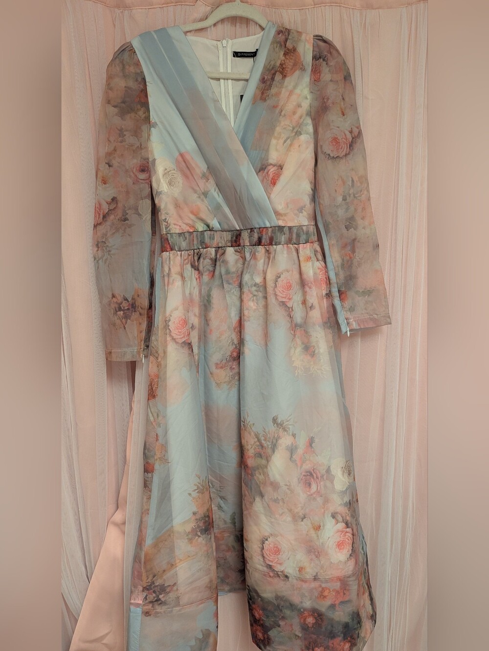 Different Floral V Neck Dress Gown